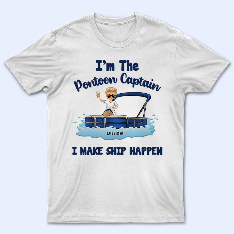 Chibi Couple I'm The Pontoon Captain - Personalized Custom T Shirt