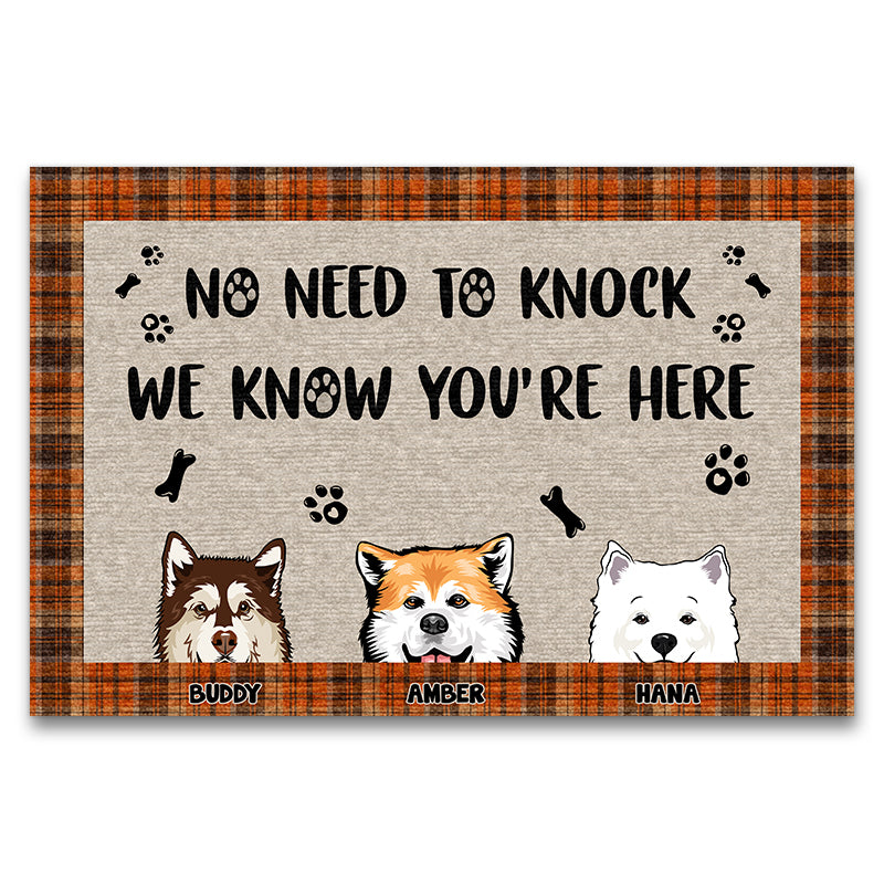 Dog Lovers No Need To Knock We Know - Personalized Custom Doormat