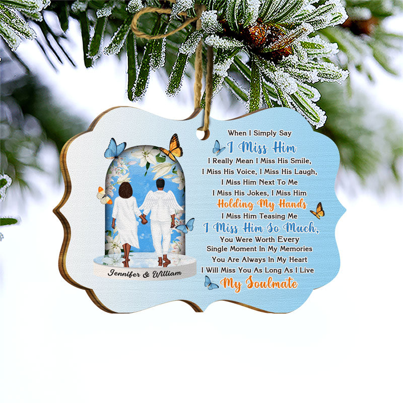 Miss You Everyday - Personalized Custom Shaped Wooden Ornament