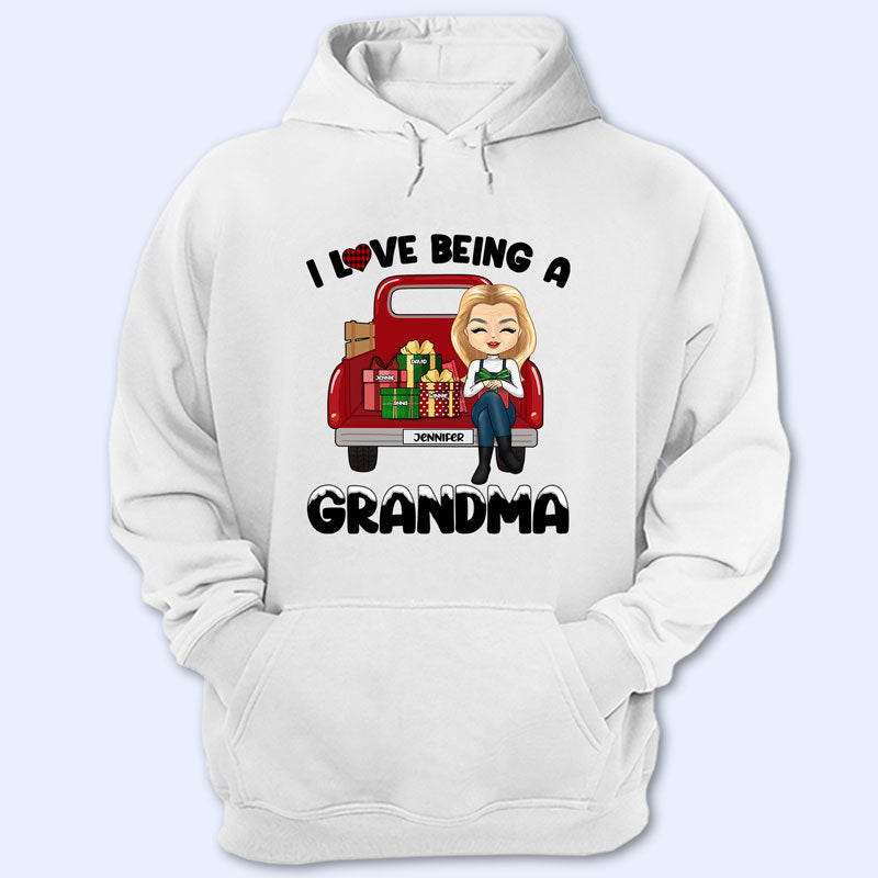 Christmas I Love Being A Grandma - Personalized Custom Hoodie