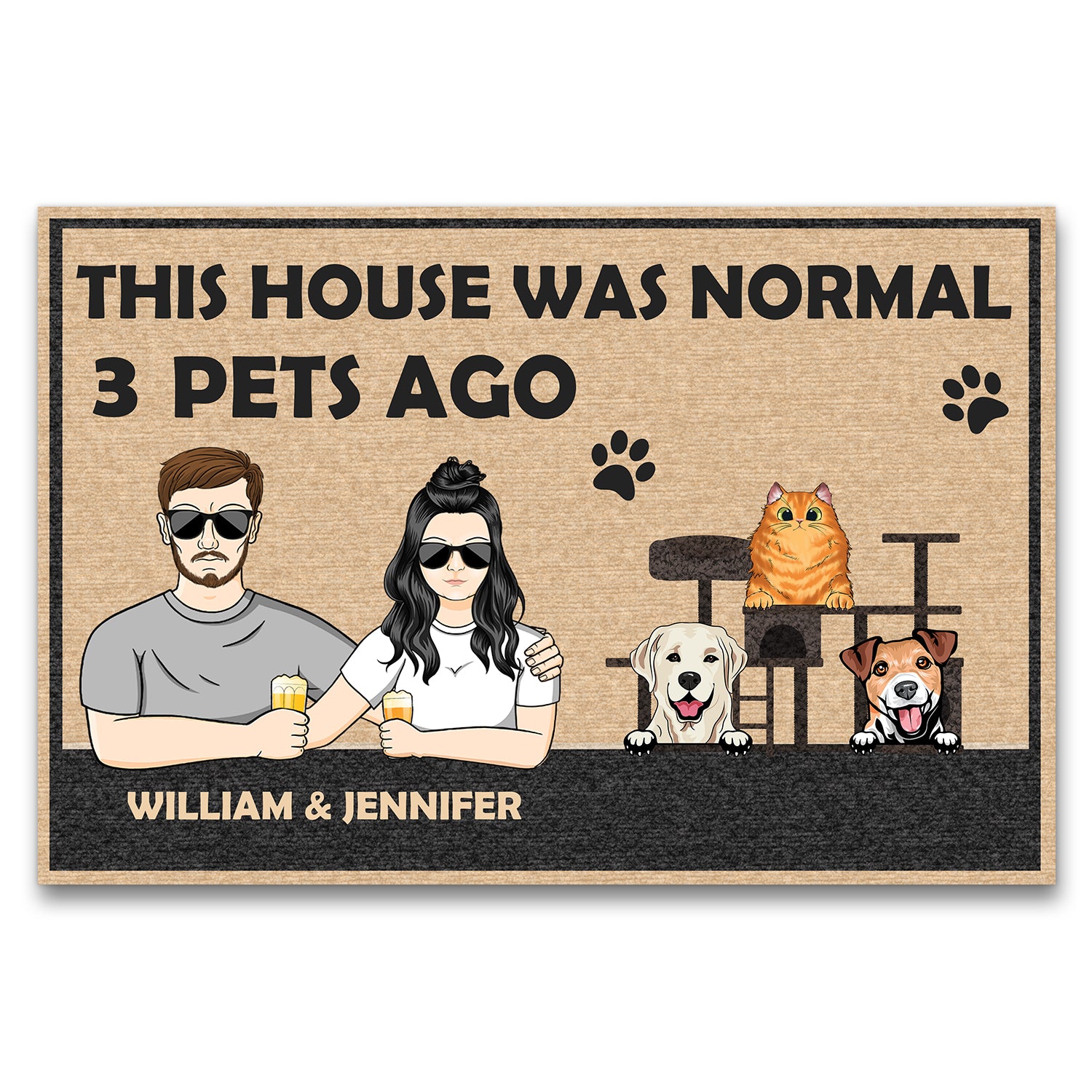 Pet Lovers This House Was Normal Dogs Ago - Personalized Custom Doormat