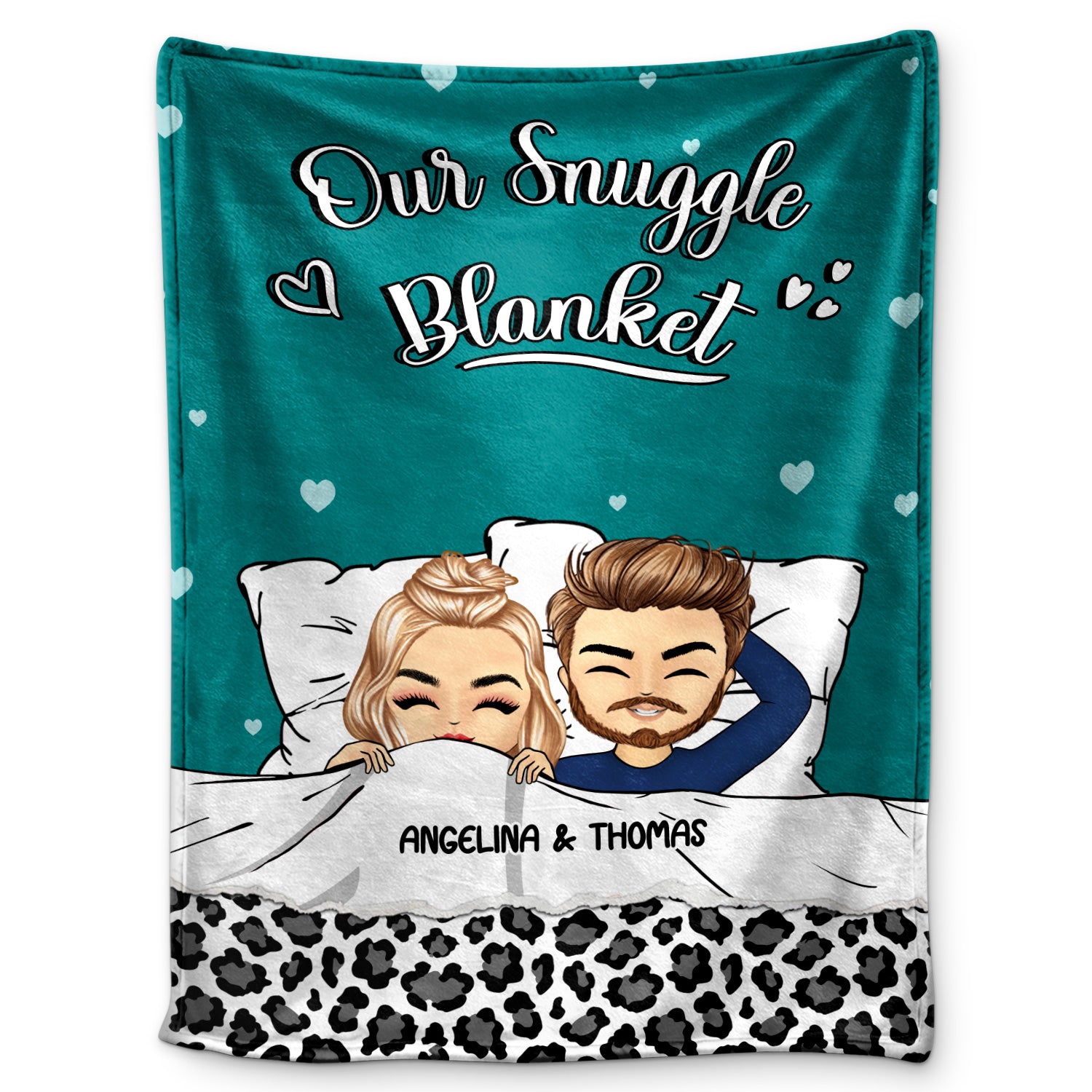Couple Our Snuggle Blanket Front View - Gift For Couple - Personalized Custom Fleece Blanket
