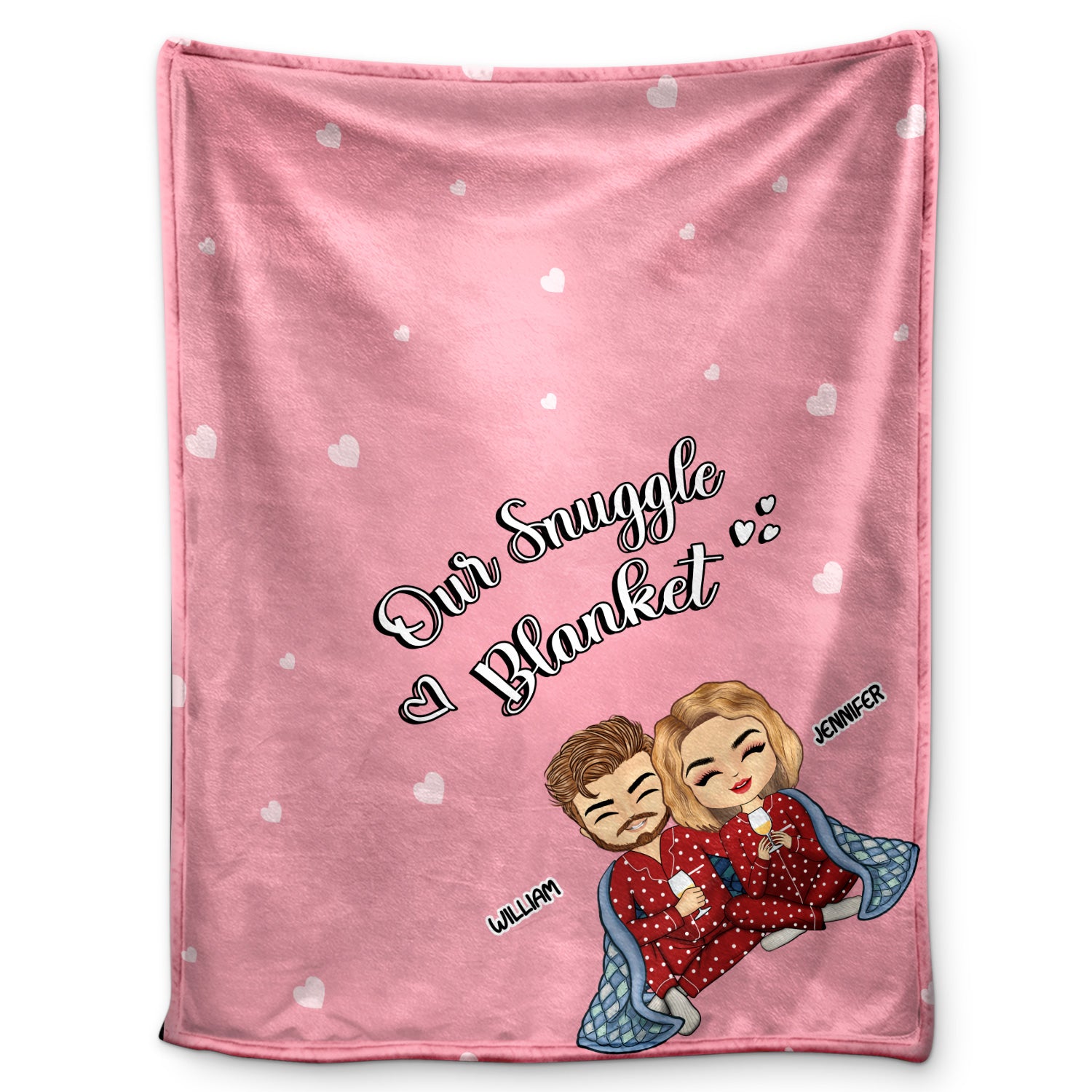 Couple Sitting Our Snuggle Blanket - Gift For Couples - Personalized Custom Fleece Blanket