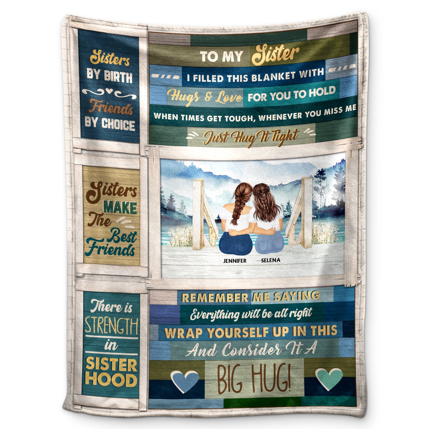 Filled This Blanket With Hugs And Love - Gift For Sisters - Personalized Custom Fleece Blanket