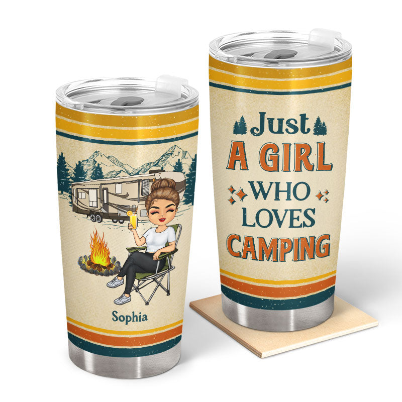 Just A Girl Who Loves Camping - Gift For Camping Lovers - Personalized Custom Tumbler