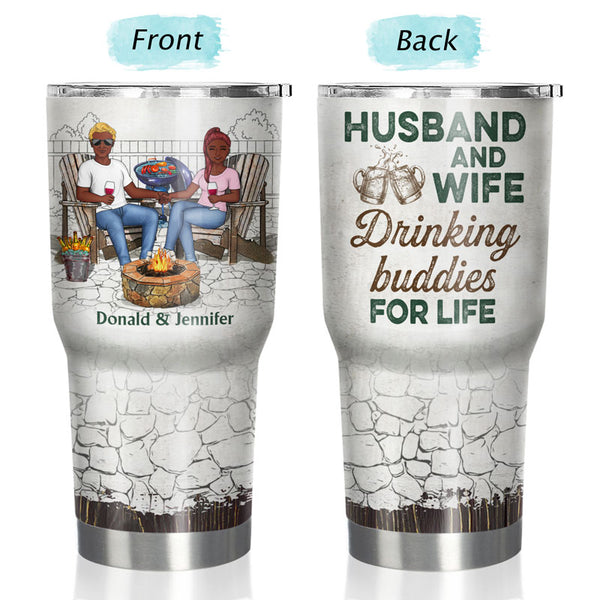 Husband & Wife Drinking Buddies For Life - Couple Gift - Personalized -  Wander Prints™