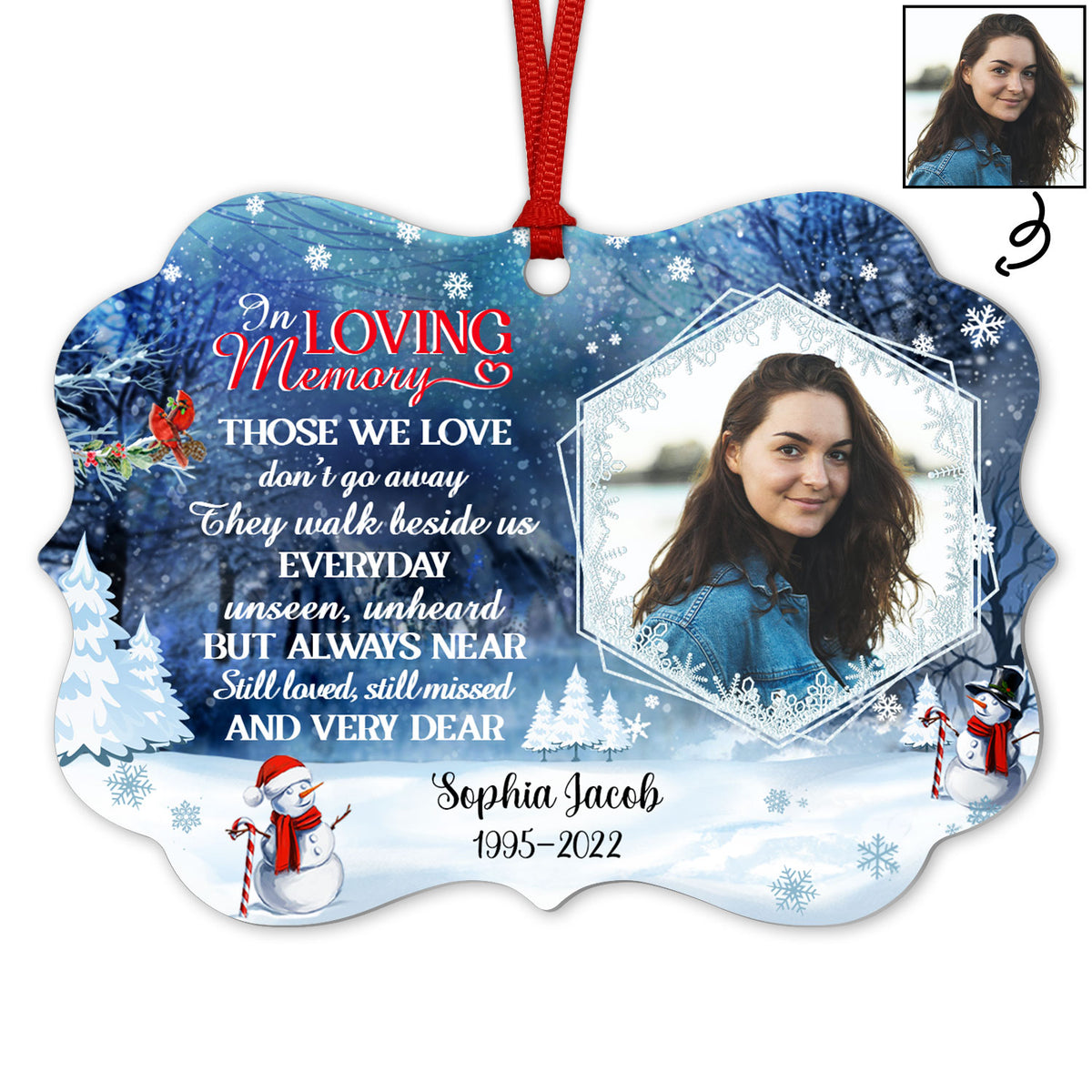Custom Photo In Loving Memory Those We Love Don't Go Away - Memorial G ...