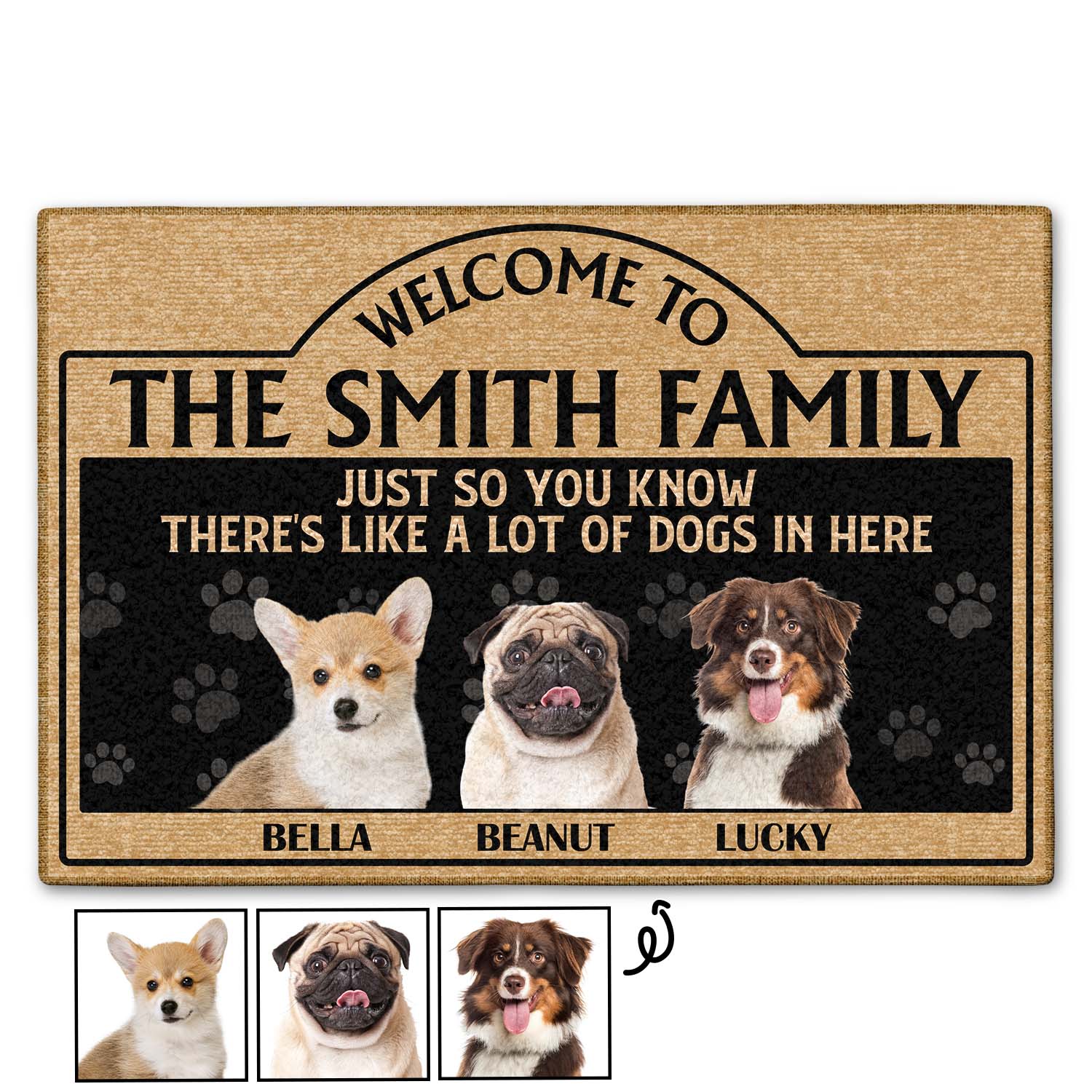 Custom Photo There‘s Like A Lot Of Dogs Cats In Here - Gift For Dog Lovers And Cat Lovers - Personalized Custom Doormat