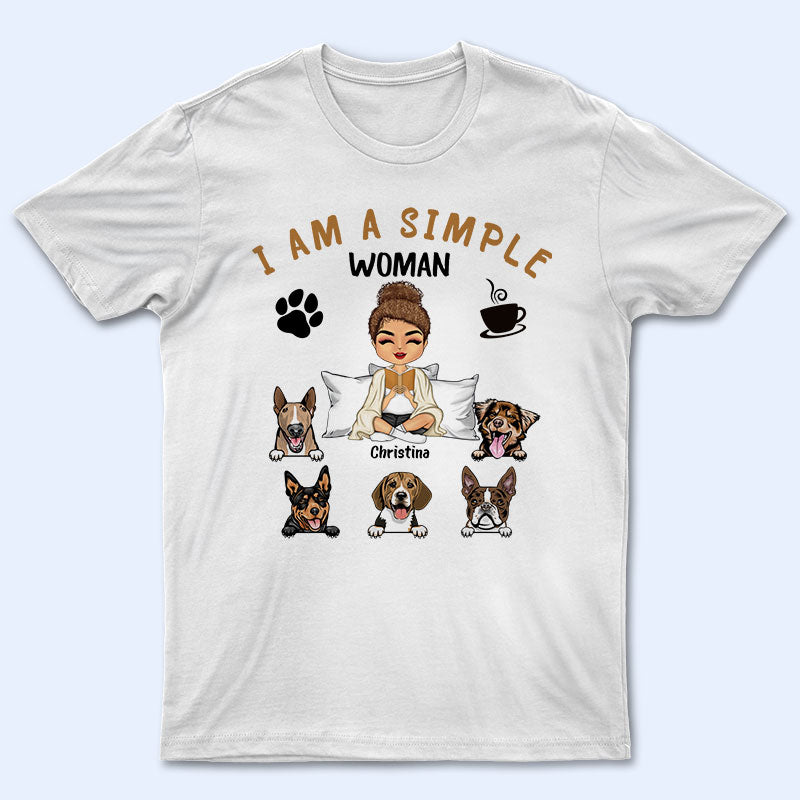 Simple Woman Reading - Gift For Dog Mom - Personalized Custom T Shirt