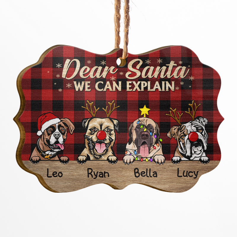 Dear Santa I Can Explain Christmas Dog - Christmas Gift For Dog Lovers - Personalized Custom Wooden Ornament, Aluminum Ornament