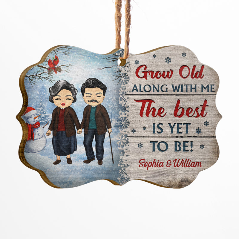 Old Couple Grow Old Along With Me - Christmas Gift For Couple - Personalized Custom Wooden Ornament, Aluminum Ornament