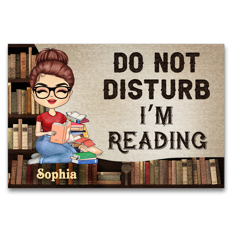 Do Not Disturb I’m Reading - Reading Gift - Personalized Custom Doormat