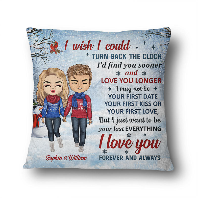 Christmas Couple Turn Back The Clock - Christmas Gift For Couple - Personalized Custom Pillow