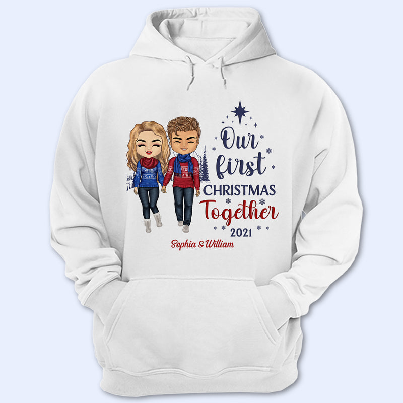 Couple Our First Christmas Together - Christmas Gift For Couple - Personalized Custom Hoodie