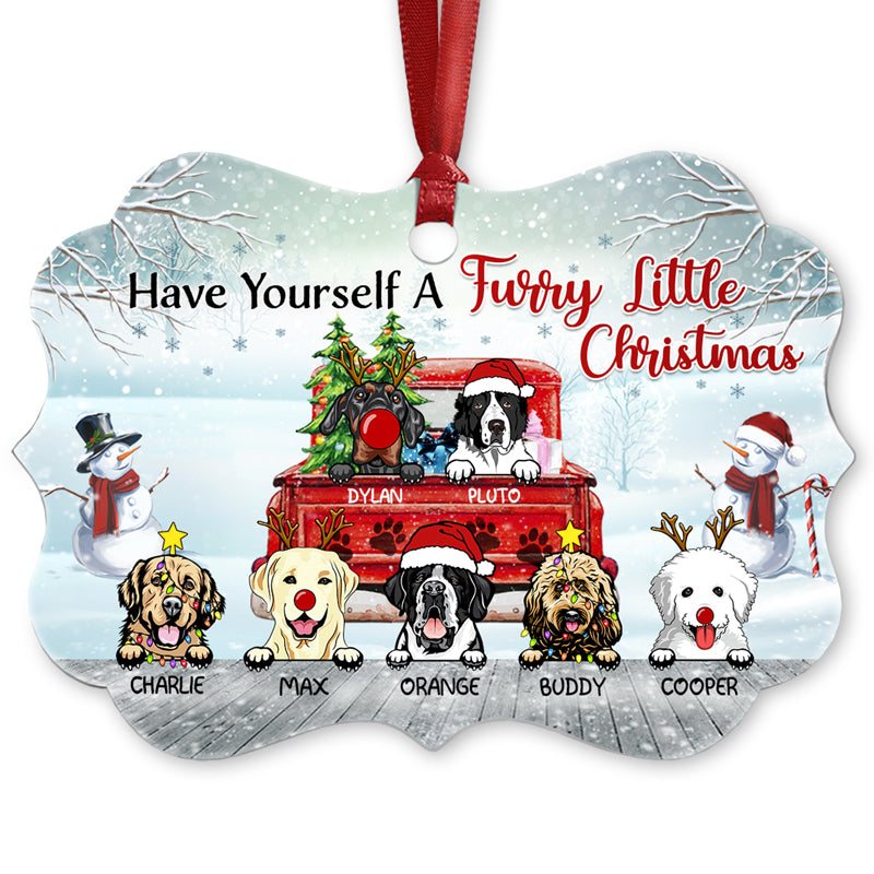 Have Yourself A Furry Little Christmas - Christmas Gift - Dog Lover Gift - Personalized Custom Aluminum Ornament
