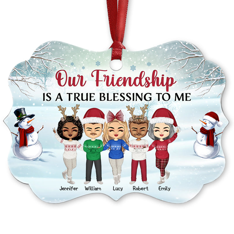 Best Friends Our Friendship is A True Blessing To Me - Christmas Gift For BFF - Personalized Custom Aluminum Ornament