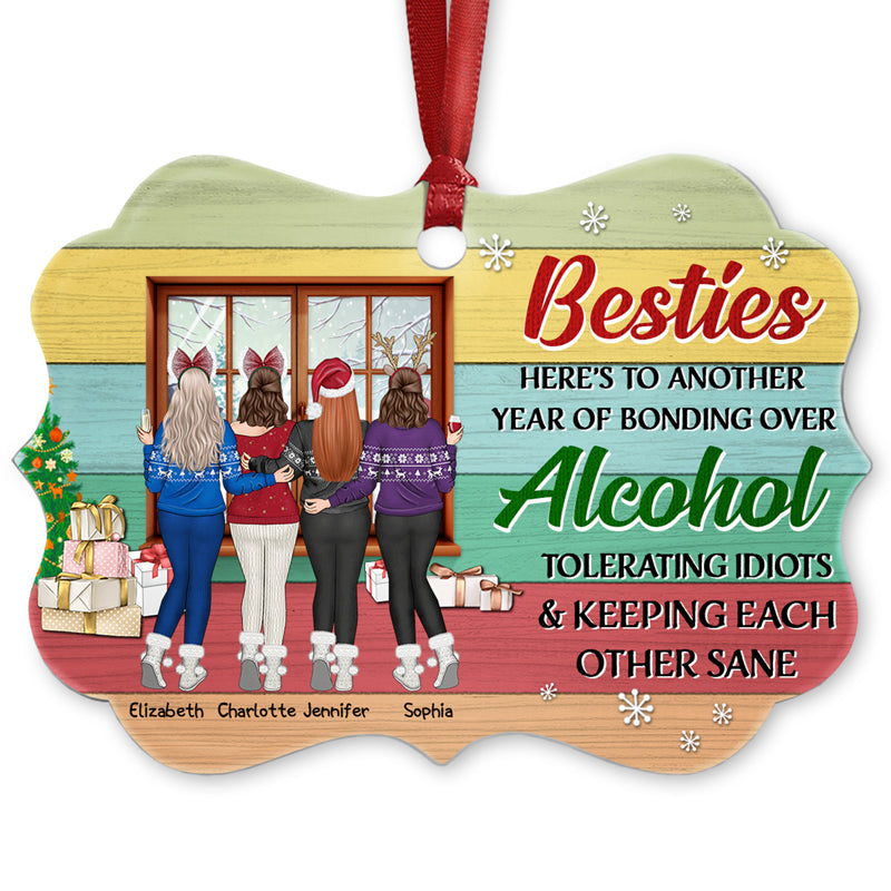 Best Friends Keeping Each Other Sane - Christmas Gift For BFF Besties - Personalized Custom Aluminum Ornament