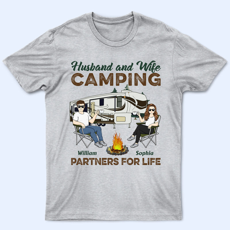 Camping Partners For Life Camping Couple - Personalized Custom T Shirt