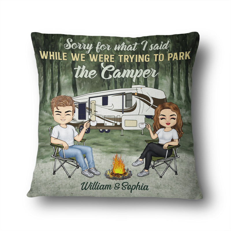 Sorry For What I Said Husband Wife Camping Forest Trees - Couple Gift - Personalized Custom Pillow