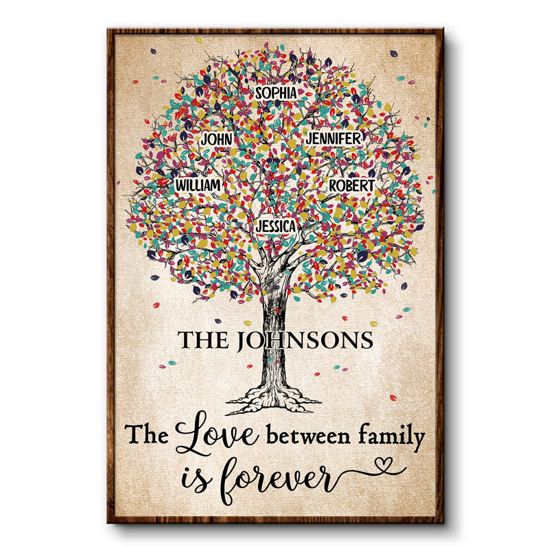 The Love Between Family Is Forever Family Tree - Family Gift - Personalized Custom Poster
