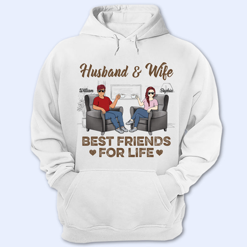 Husband Wife Best Friends For Life - Gift For Couples - Personalized Custom T Shirt