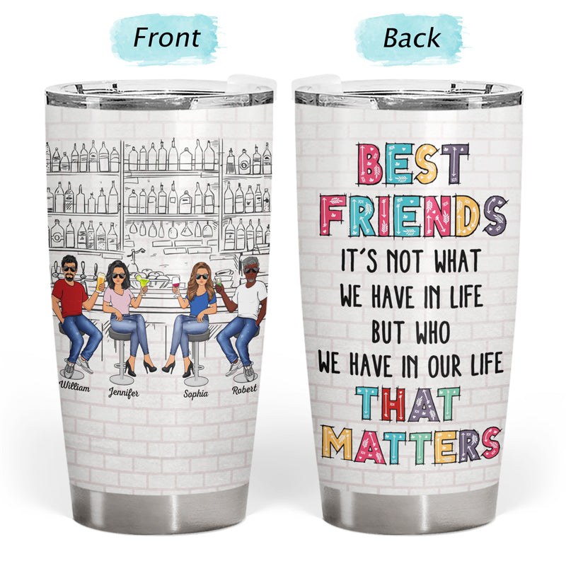 Besties Here's To Another Year Of Us - Personalized Mason Jar Cup With Straw