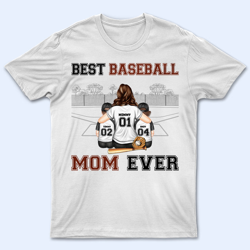 Wander Prints Best Baseball Mom Ever - Mother Gift - Personalized Custom T Shirt T-Shirt / Tshirt White / S