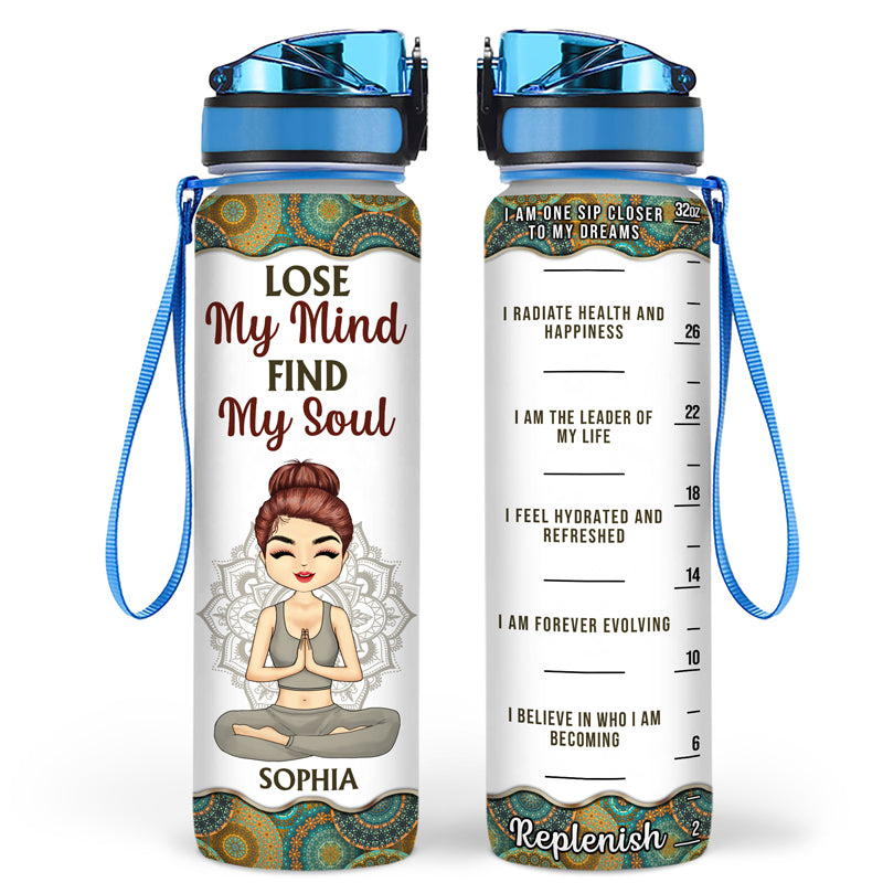 One Sip Closer To My Dream - Gift For Yoga Lovers - Personalized Custom Water Tracker Bottle