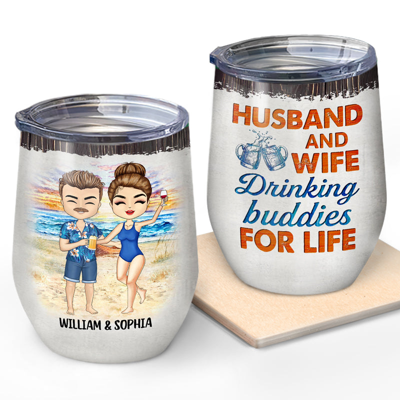 Drinking Buddies Husband Wife - Couple Personalized Custom 4 In 1 Can -  Pawfect House ™