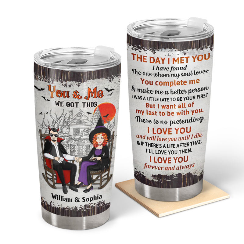 Witch Devil Couple The Day I Met You - Gift For Couples - Personalized Custom Tumbler
