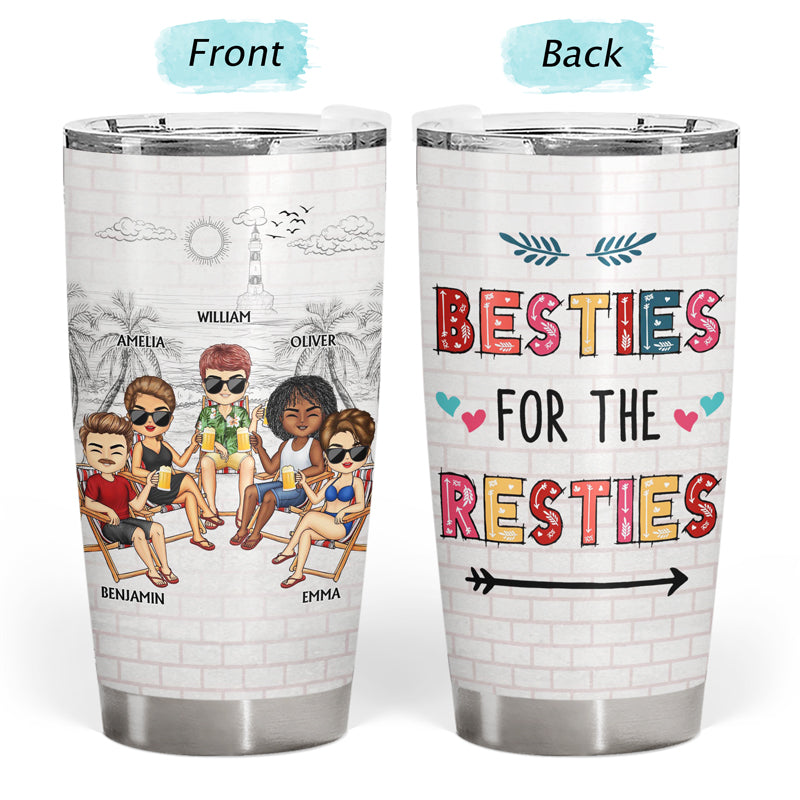 I Love You To The Beach And Back Best Friends - Bestie BFF Gift -  Personalized Acrylic Insulated Tumbler With Straw