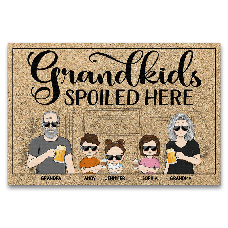 Grandkids Spoiled Here Grandparents Couple - Family Gift - Personalized Custom Doormat