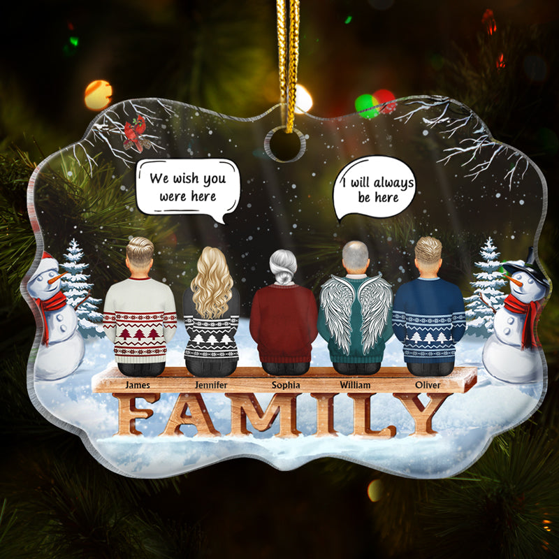 Family Memorial We Miss You - Christmas Gift For Family - Personalized Custom Medallion Acrylic Ornament
