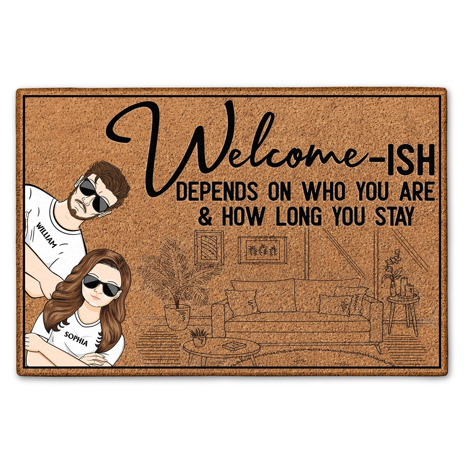 Welcome-ish Depends On Who You Are - Anniversary, Birthday, Home Decor Gift For Spouse, Lover, Husband, Wife, Family, Couple - Personalized Custom Doormat