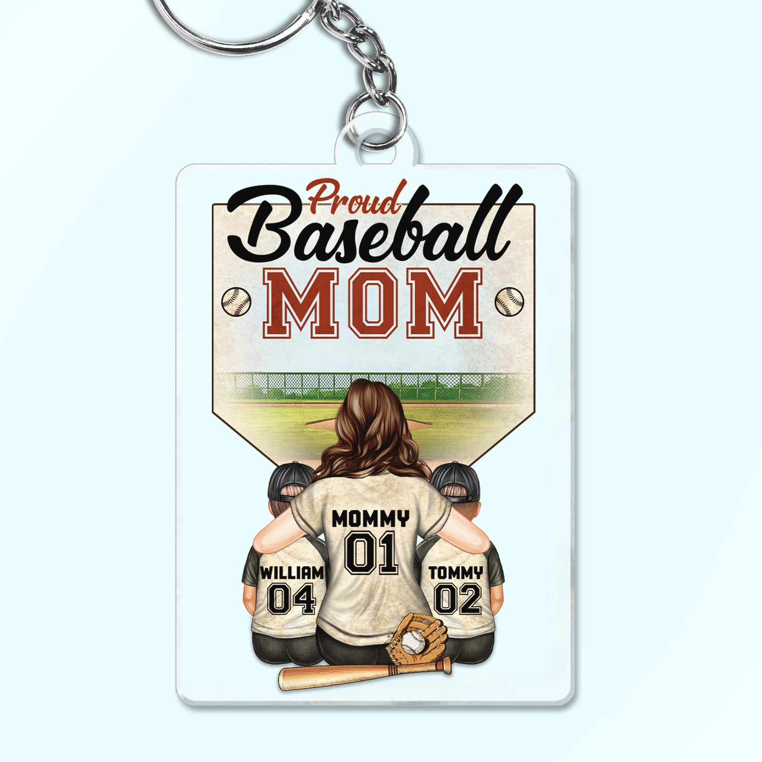 Proud Baseball Softball Mom - Birthday, Loving Gift For Sport Fan, Mom, Mother - Personalized Custom Acrylic Keychain