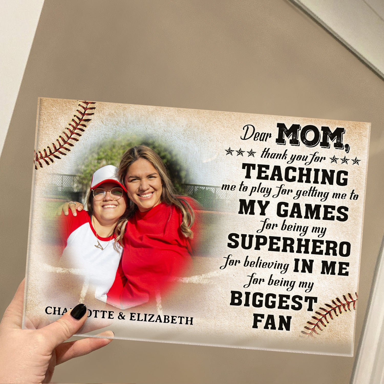 Dear Mom Thank You For Teaching Me - Birthday, Loving Gift For Basebal -  Wander Prints™