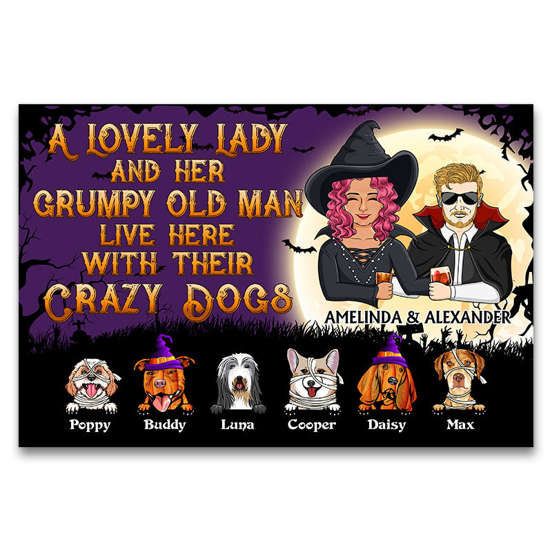 A Lovely Lady And A Grumpy Old Man Live Here Costume - Gift For Dog Lovers - Personalized Custom Doormat