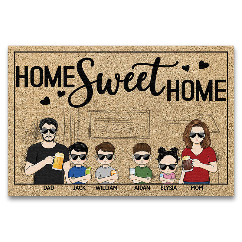 Home Sweet Home Couple Husband Wife Family - Personalized Custom Doormat