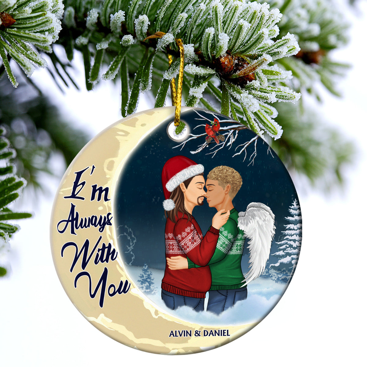 You Make My Heart Grow, Couple Gift, Personalized Ceramic Ornament, Green  Couple - Limotees