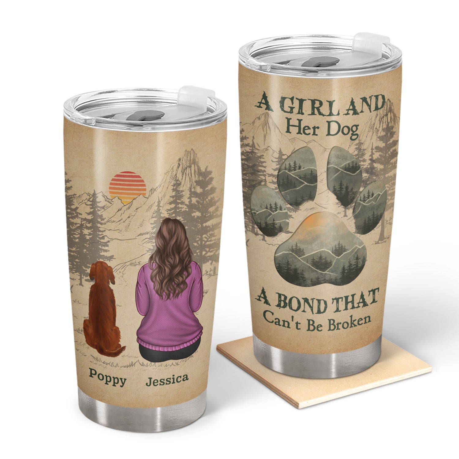 A Girl And Her Dog A Bond That Can‘t Be Broken - Gift For Dog Lovers - Personalized Custom Tumbler