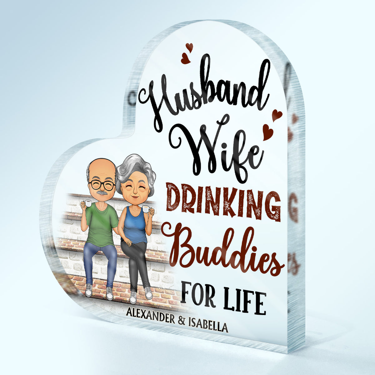 Husband & Wife Drinking Buddies for Life - Personalized Shirt Women Tee / Black / M