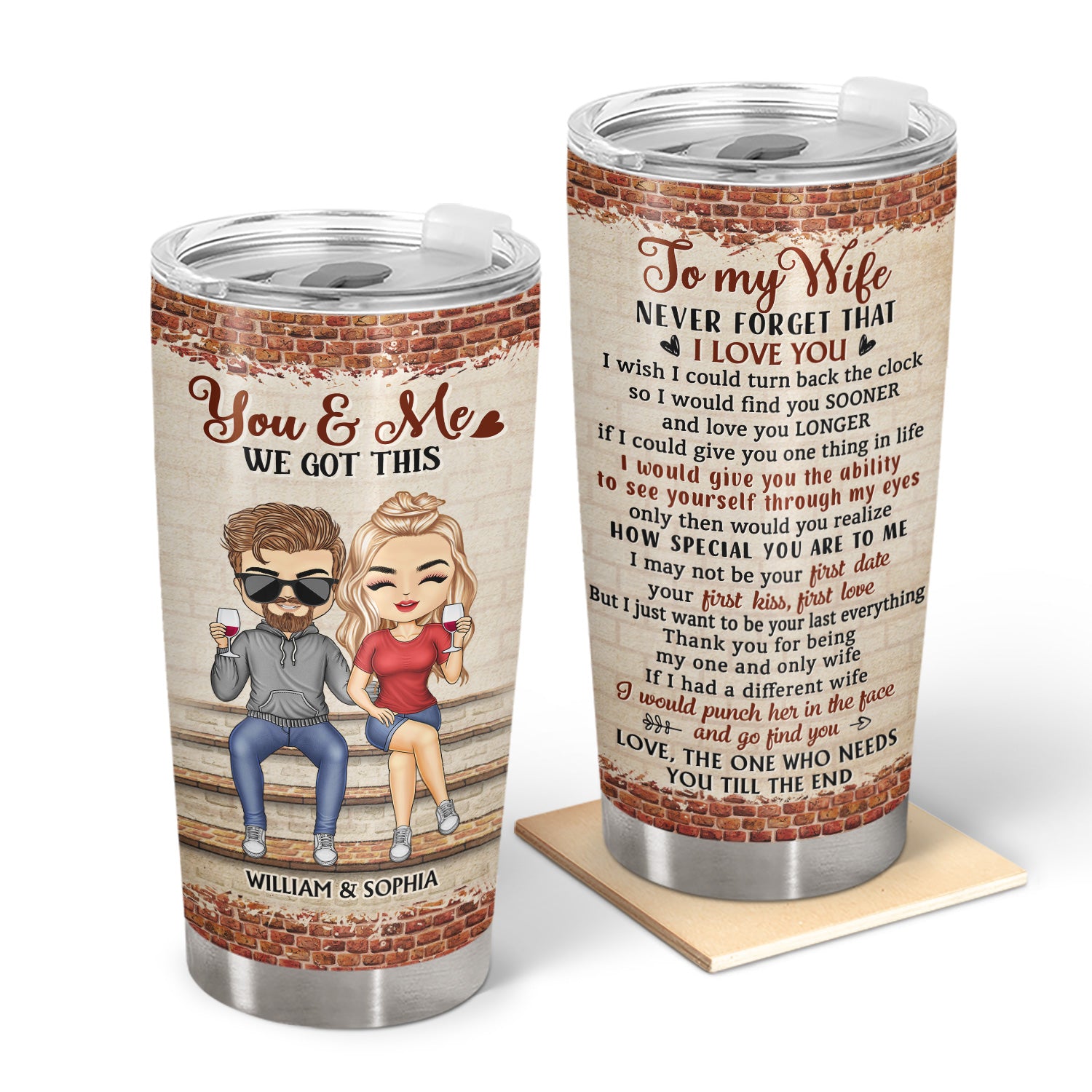 Never Forget That I Love You Couples - Anniversary, Birthday Gift For Spouse, Husband, Wife, Boyfriend, Girlfriend - Personalized Custom Tumbler