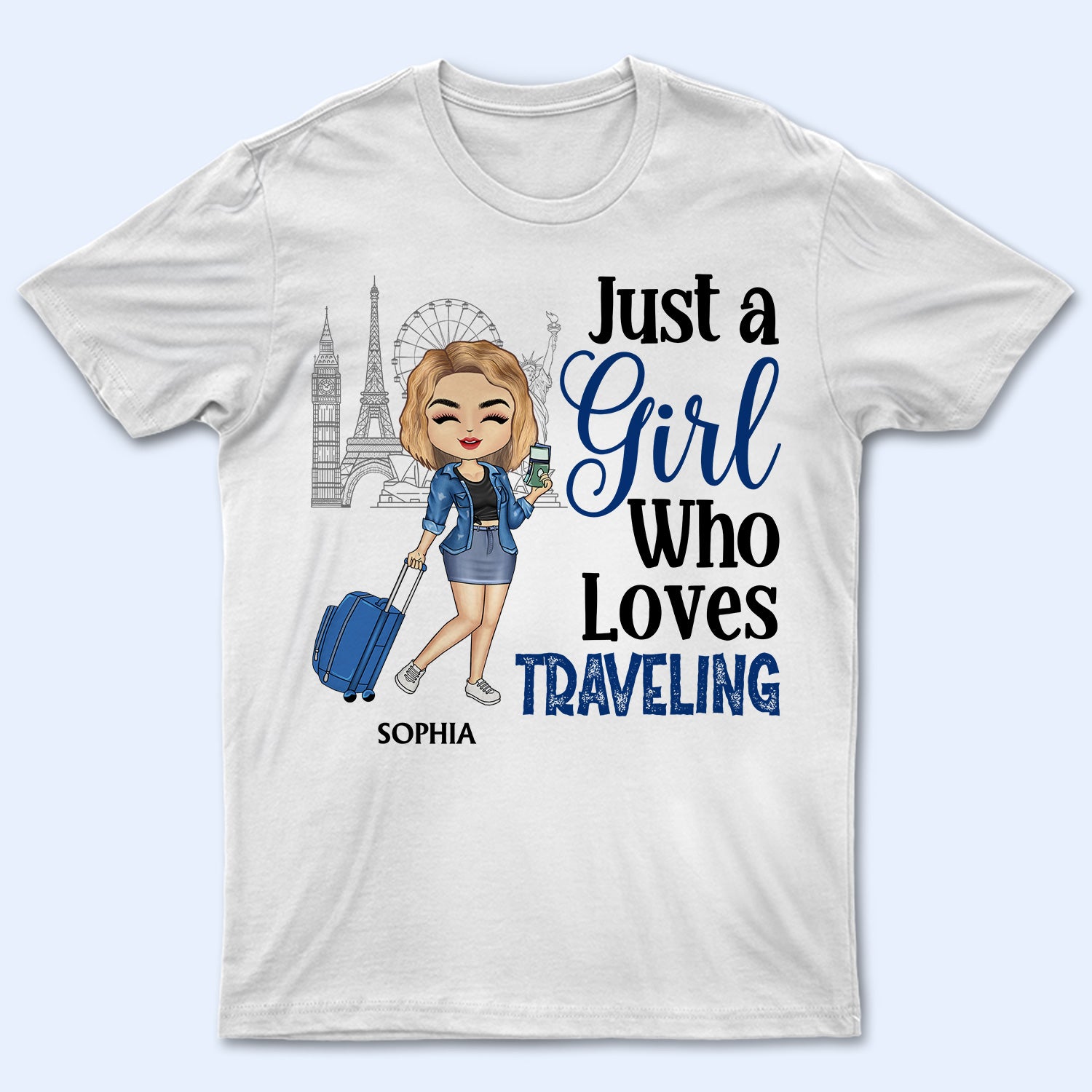 Just A Girl Boy Who Loves Traveling Cruising - Birthday Gift For Him, Her, Trippin‘, Vacation Lovers - Personalized Custom T Shirt
