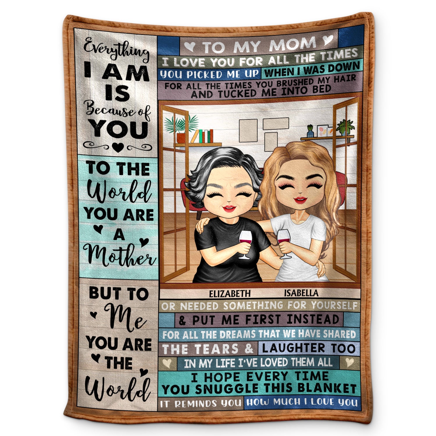 To My Mom I Love You For All The Times - Birthday, Loving Gift For Children, Kids - Personalized Custom Blanket - Birthday, Loving Gift For Mommy, Mother - Personalized Custom Fleece Blanket