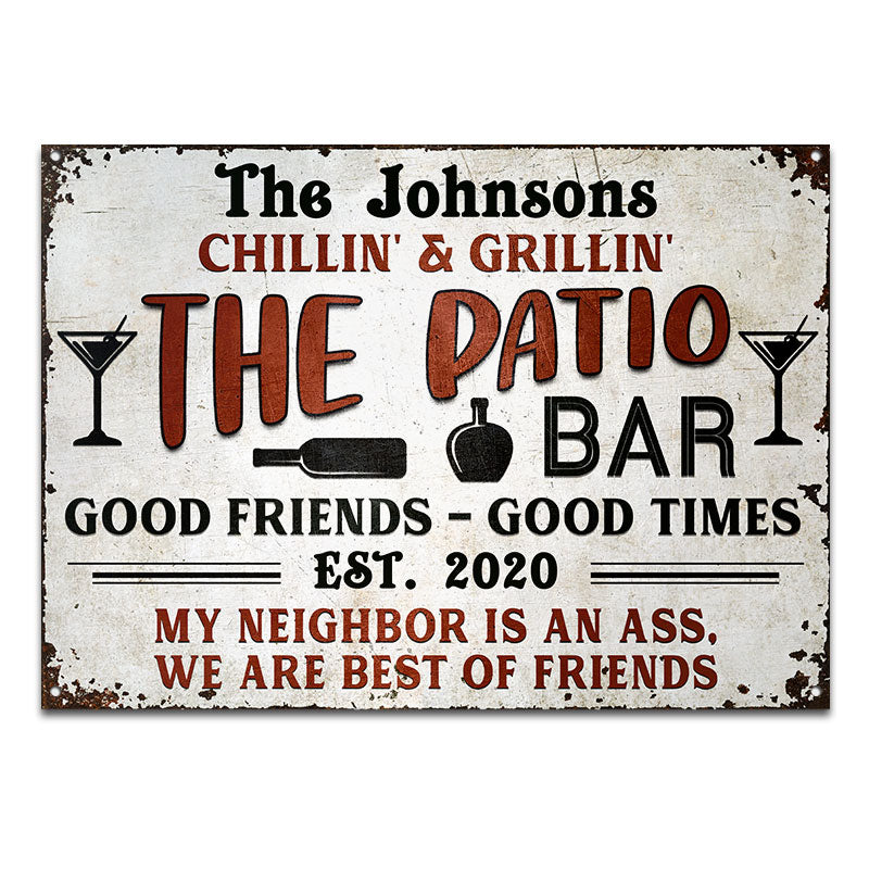 Grilling Patio Backyard We Are Best Of Friends - Personalized Classic Metal Signs