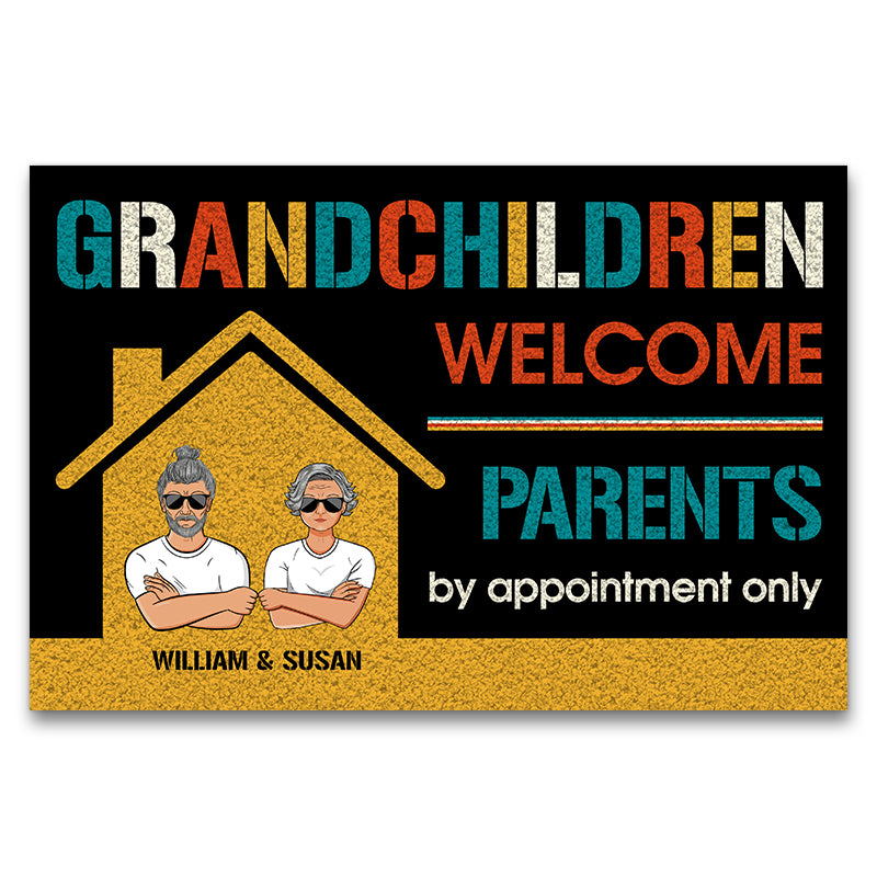 Grandchildren Welcome - Gift For Grandparents - Personalized Custom Doormat