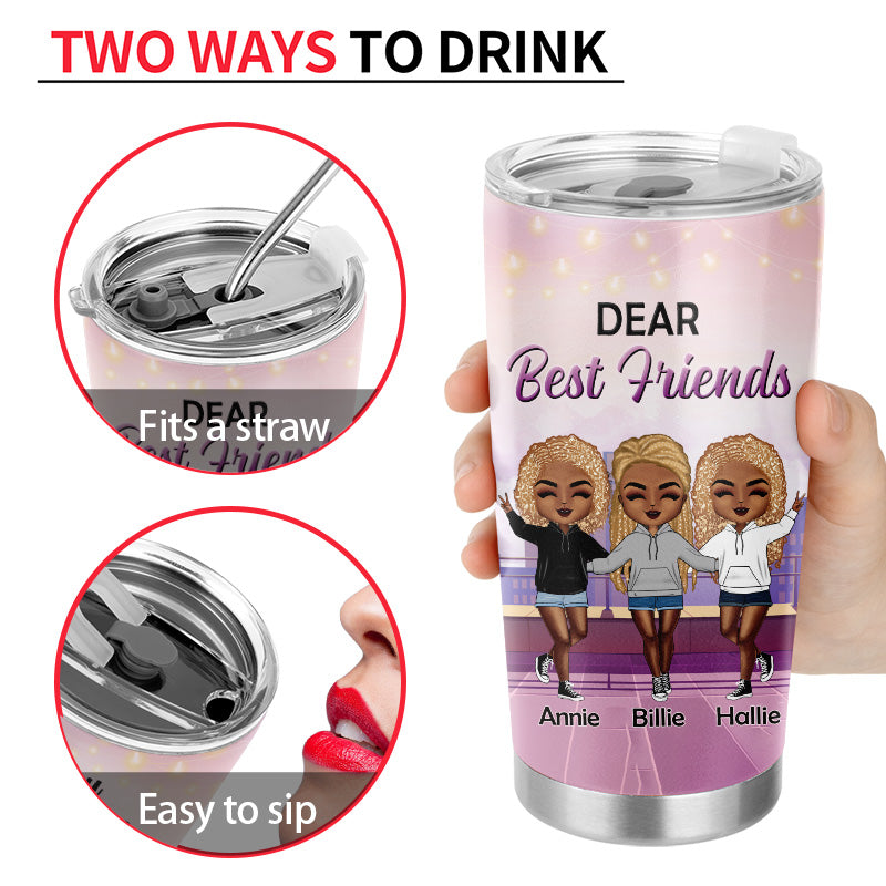 Custom Best Friend Tumbler Vacuum Insulated Stainless Steel  40oz BFF Tumbler w/Lid and Straw: Tumblers & Water Glasses