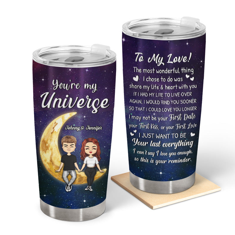 Valentine's Day Gift, Engraved Stainless Steel Tumbler With Straw, to the  Moon and Back Personalized Stainless Cup, NOT a Cheap Sticker 