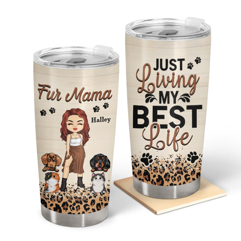 Dog Mom Engraved YETI Rambler Tumbler Rescued Mama Cat Mom Fur