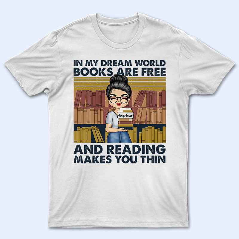 Reading Makes You Thin Chibi - Gift For Book Lovers - Personalized Custom T Shirt
